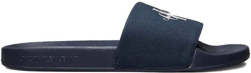 Calvin Klein Badslippers SLIDE MONOGRAM zomerschoen slippers badschoens strandschoen met logo-opschrift