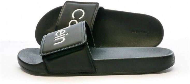 Calvin Klein Badslippers POOL SLIDE ADJ zomerschoen poolslides slippers met logo-opschrift