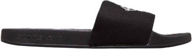 Calvin Klein Badslippers SLIDE MONOGRAM zomerschoen slippers badschoens strandschoen met logo-opschrift