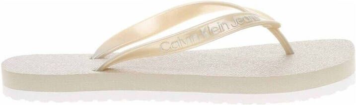 Calvin Klein Teenslippers THONG+ TPU METALLIC Zomerschoen badschoen slippers strandschoen met teenstuk