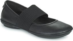 Camper Zwarte Leren Ballerina`s met Rubberen Zolen Black Dames