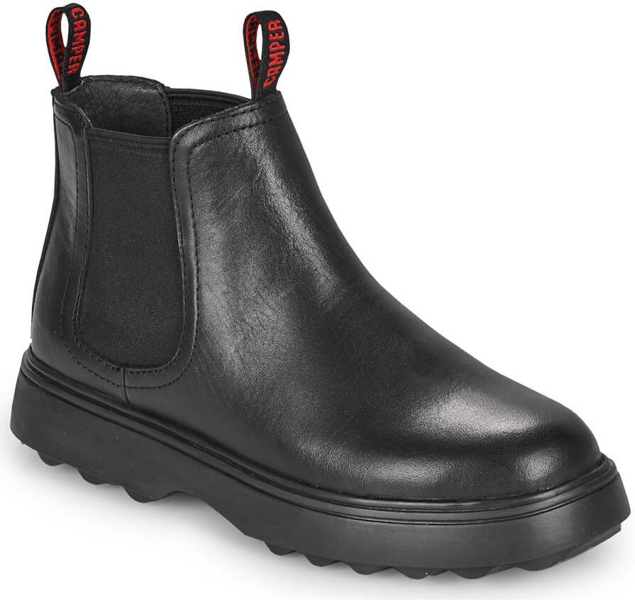 Camper Ankle Boots Crafted with Leather and Elastic Side Panels Kids Black - Foto 2