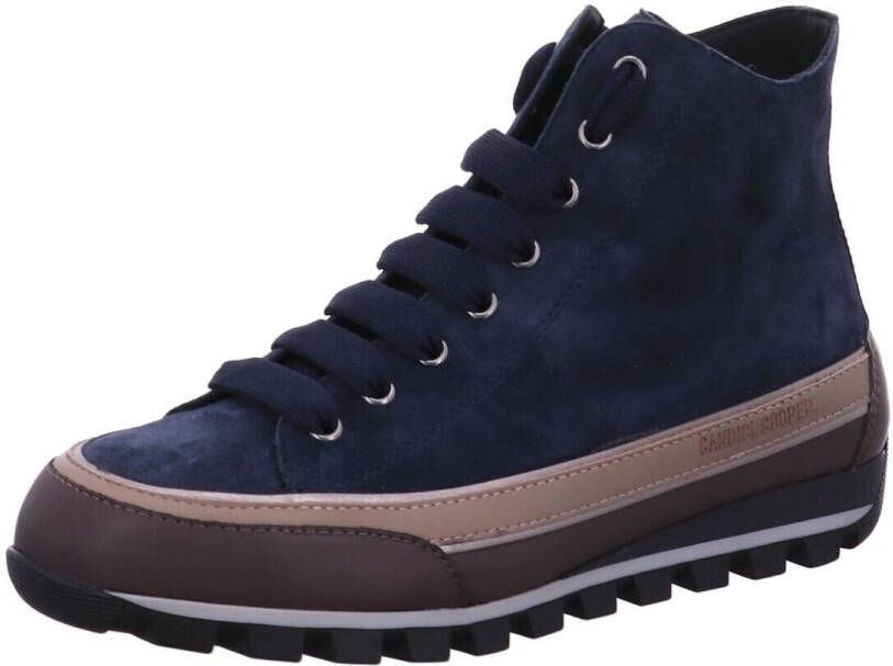 Candice Cooper Leather and velour ankle sneakers Janis Strip Plus Chic Blue Dames - Foto 3