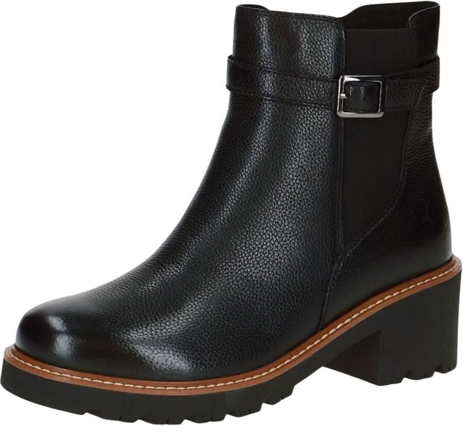 Caprice Chelsea-boots blokhak herfstlaarzen enkellaarsjes met subtiele siergesp - Foto 2