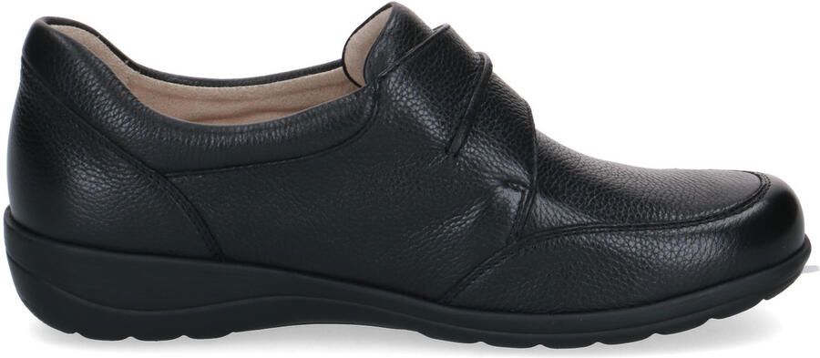 Caprice Zwarte Leren Dames Bandschoenen Zwart