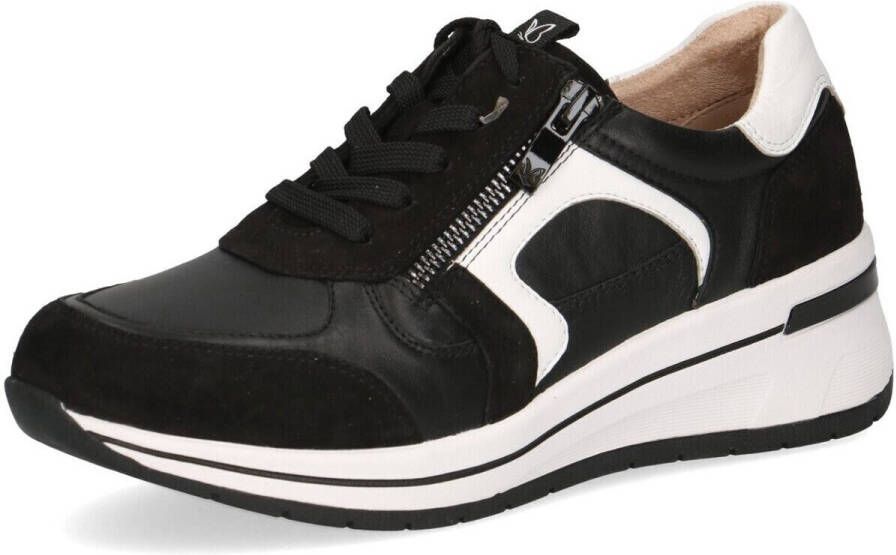 Caprice Sneakers met sleehak vrijetijdsschoen lage schoen veterschoen met contrastafwerking breedte h - Foto 2