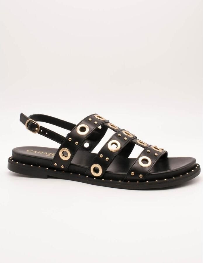 Carmela Platte sandalen 163208-03 Piel Negro