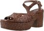 Carmela Elegante High Heel Sandalen Brown Dames - Thumbnail 2