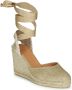 Castañer Beige Espadrille Sandalen met Raffia Sleehak Beige Dames - Thumbnail 2