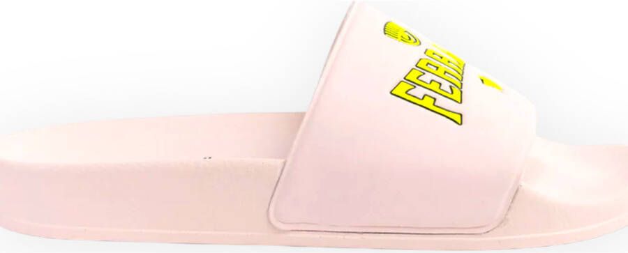 Chiara Ferragni Collection Roze Sliders met Gele Tekst Pink Dames - Foto 4