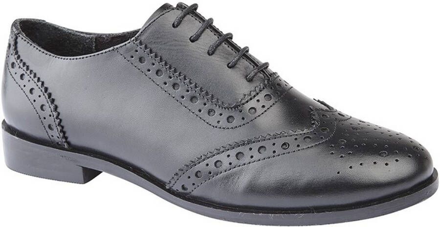 Cipriata Vrouwen dames Violetta Leder Brogue Oxford Schoenen (Zwart) -  Schoenen.nl