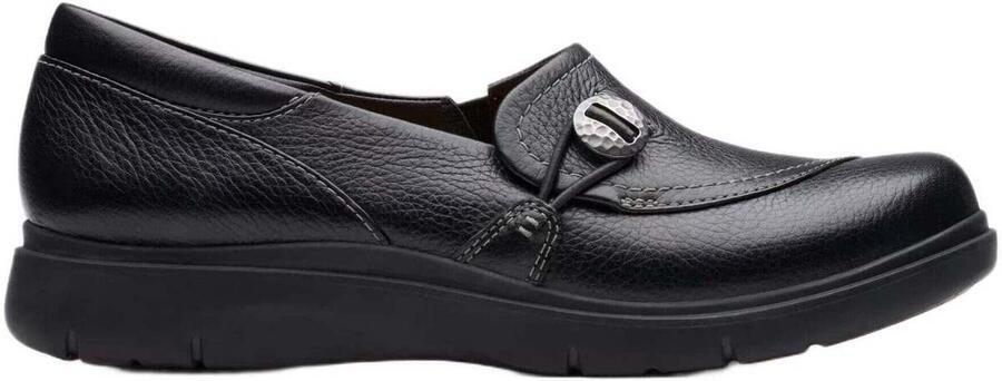 Clarks Zwarte leren instaploafers voor dames