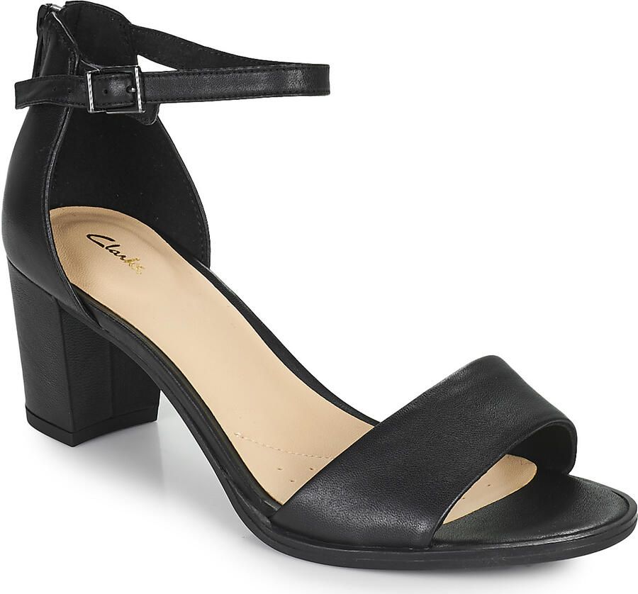 Clarks Zwarte Leren Sandalen Kaylin60 2Part Black Dames - Foto 5