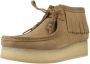 Clarks Originals Clarks dames veterboot Wallabee Wedge Fringe suède beige - Thumbnail 2