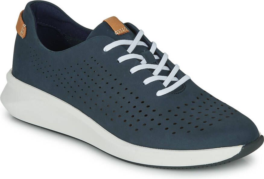Clarks Un Rio Tie Dames Sneakers Navy Nubuck