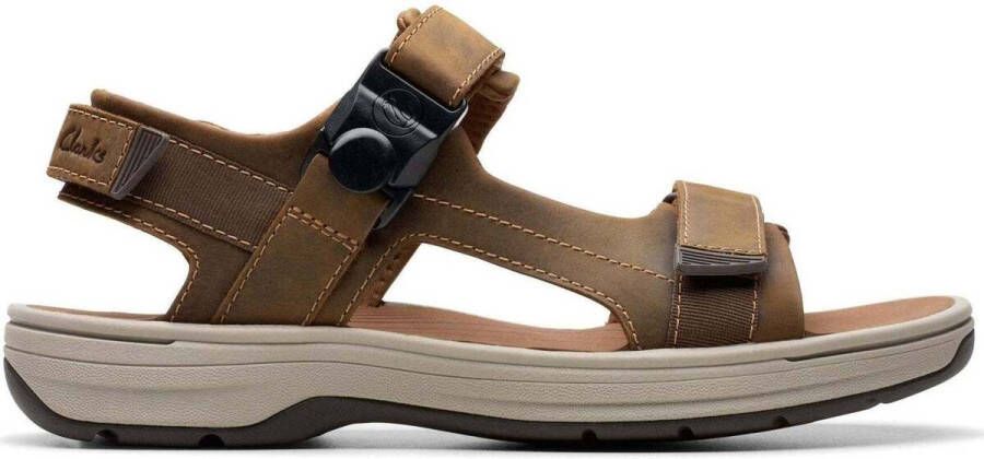 Clarks Magnetische Sluiting Leren Sandaal Brown Heren - Foto 6