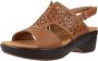 Clarks Stijlvolle Platte Sandalen voor Vrouwen Brown Dames - Thumbnail 3