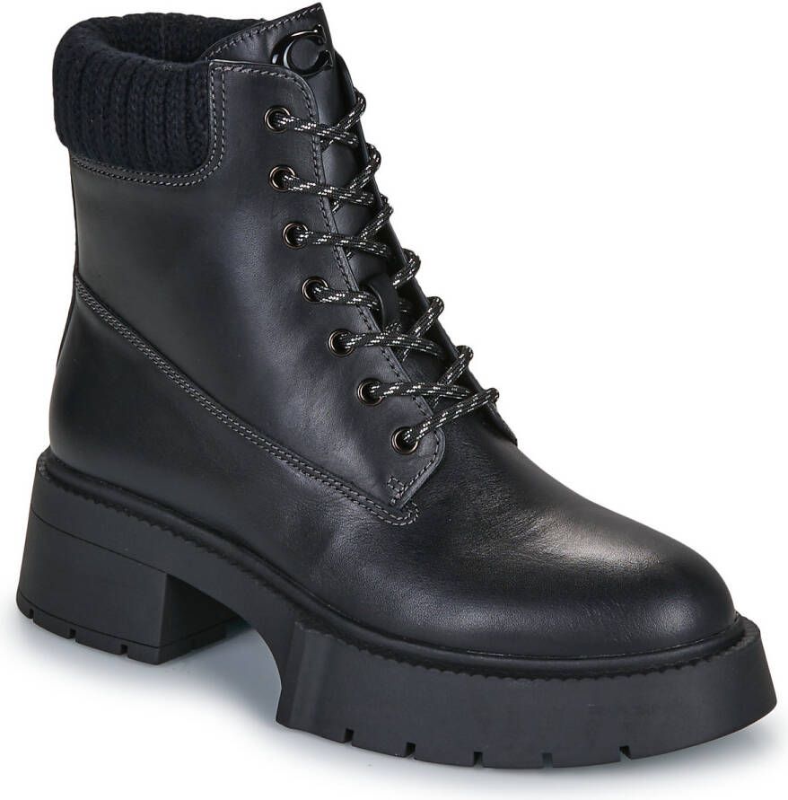 Coach Laarzen LEAH PLATFORM LEATHER LACE-UP BOOTIE