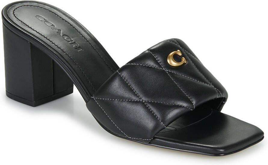 Coach Slippers QUILTED BLOCK HEEL SANDAL