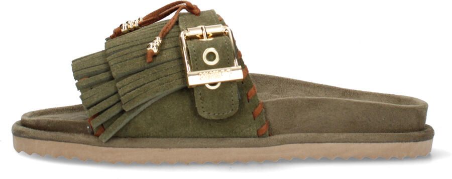 Colors of California HC.BIOW603 suède slippers met siergesp groen - Foto 4