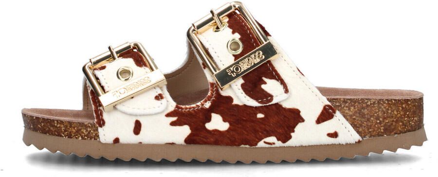 Colors of California Eco-leren sandaal met metalen gespen - Foto 4