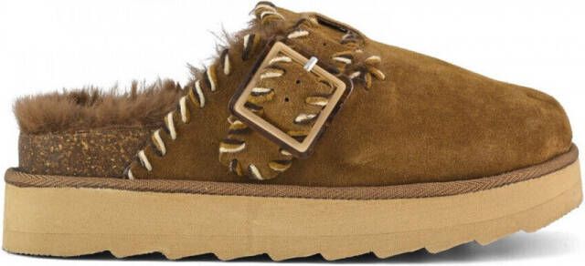 Colors of California Enkellaarzen Platform sabot wool stitchings