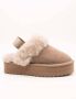 Colors of California Suède Platform Slipper met Enkelband Brown Dames - Thumbnail 9