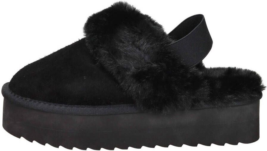 Colors of California Suède Platform Slipper met Bandsluiting Black Dames - Foto 2