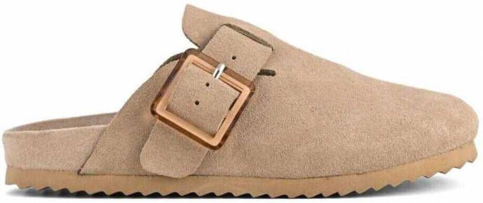 Colors of California Sandalen Cow suede bio sabot with buckl