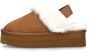 Colors of California Suède Platform Slipper met Enkelband Beige Dames - Thumbnail 2