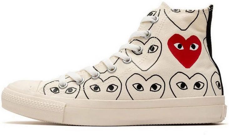 Comme des Garcons Sneakers Converse White Heart Print