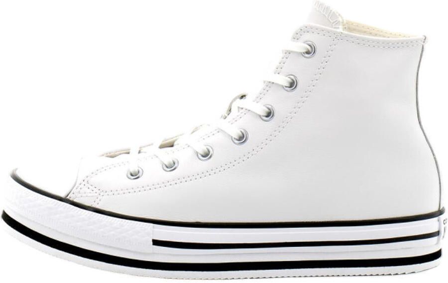 Converse Chuck Taylor All Star Platform EVA Hi leren sneakers met plateauzool wit zwart - Foto 2