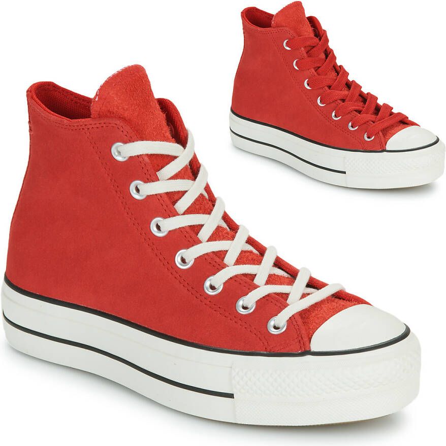 Converse Ctas Lift Platform High Sneakers Dames Rood Textil Synthetisch