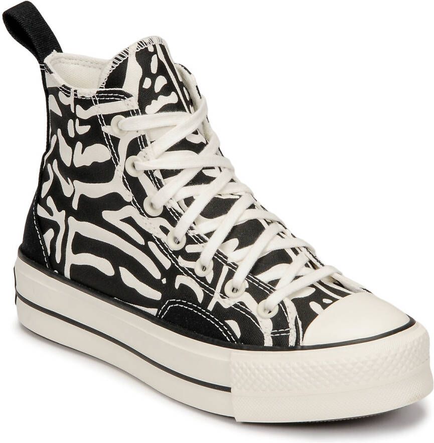 Converse Ctas Lift Platform High Sneakers Dames Zwart Textil Synthetisch - Foto 2