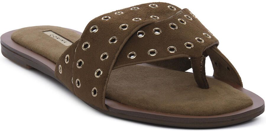 Corina Platte sandalen CAMEL