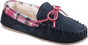 Cotswolds Cotswold Dames Dames Kilkenny Klassiek Bont gevoerde Mocassinslippers (Marine)