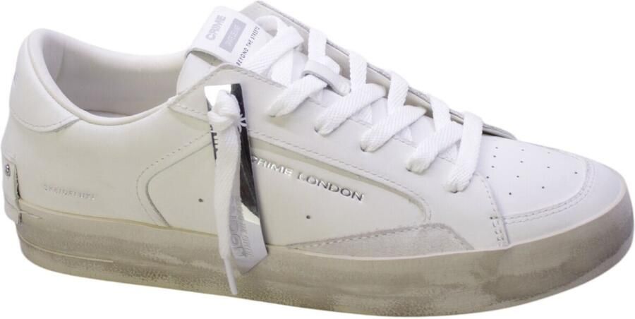 Crime London Witte Leren Sneakers met Bandzool White Heren - Foto 12