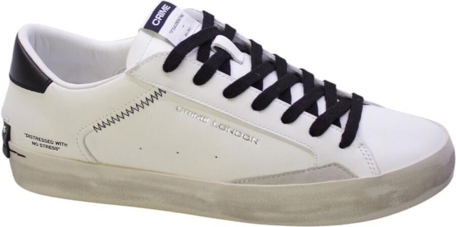 Crime London Witte Leren Sneakers met Zwarte Suède Accenten Wit Heren - Foto 6