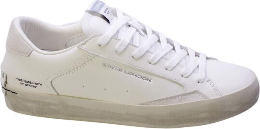 Crime London Witte Leren Sneakers met Off White Suède Details White Heren - Foto 11