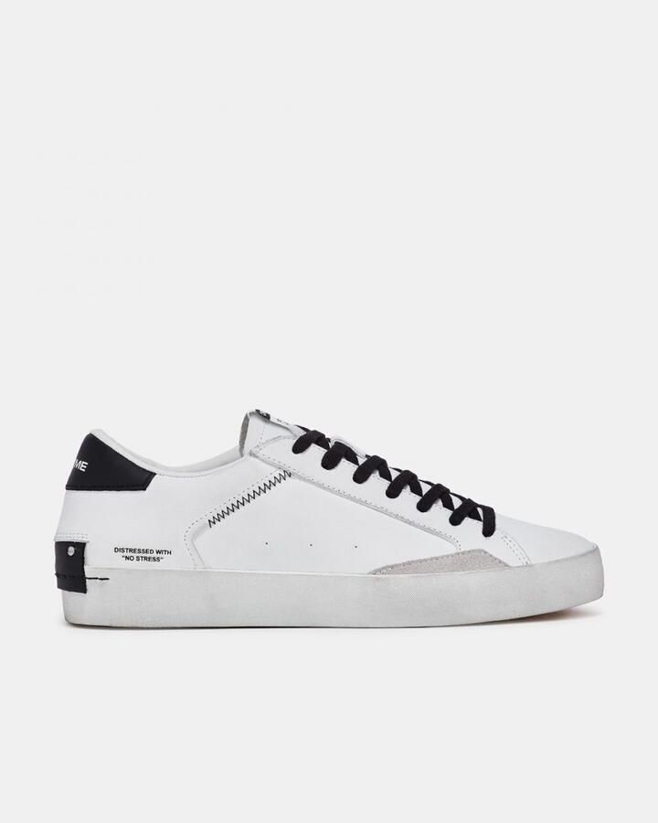 Crime London Witte Leren Sneakers met Zwarte Suède Accenten Wit Heren - Foto 5