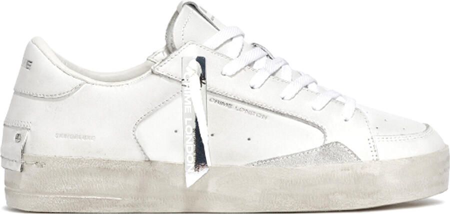 Crime London Witte Leren Sneakers met Bandzool White Heren - Foto 13
