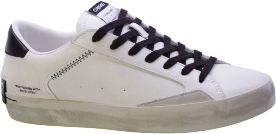 Crime London Witte Leren Sneakers met Zwarte Suède Accenten Wit Heren - Foto 6