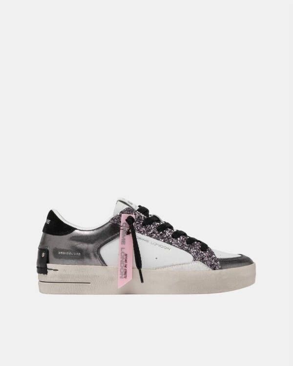 Crime London Zilveren Glitter Sneakers Stijlvol Italiaans Vakmanschap Gray Dames - Foto 2