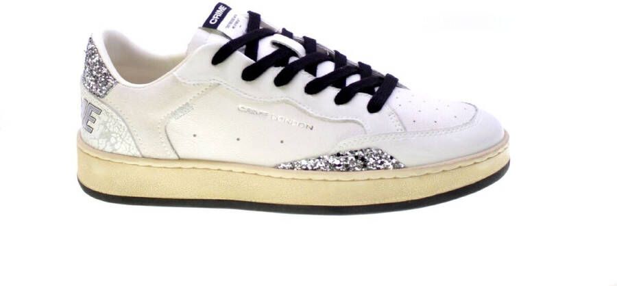 Crime London Witte leren sneakers met glitterdetails - Foto 2