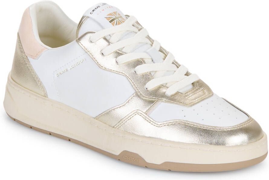 Crime London Witte Leren Sneakers met Perzikkleurige Hak White Dames