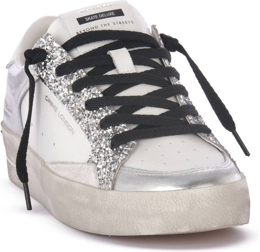 Crime London Glitter Sneakers met Contrasterende Hiel Gray Dames - Foto 8