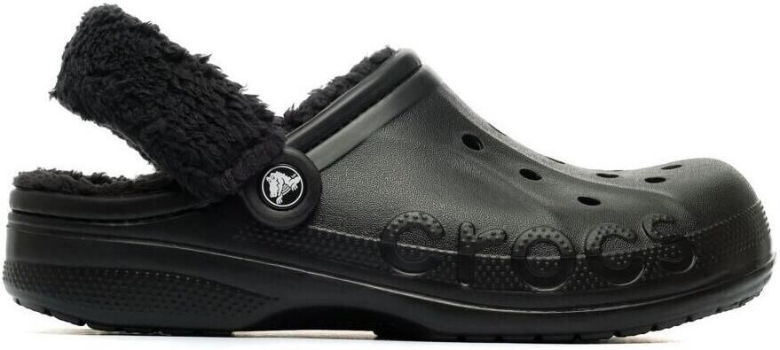 Crocs Baya Lined Fuzz Strap klompen zwart Clogs