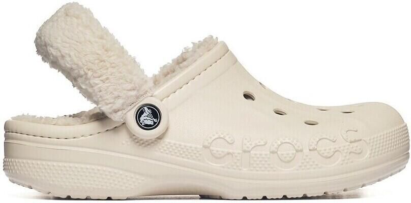 Crocs Baya Lined Fuzz Strap Clog Winter White M4 W6