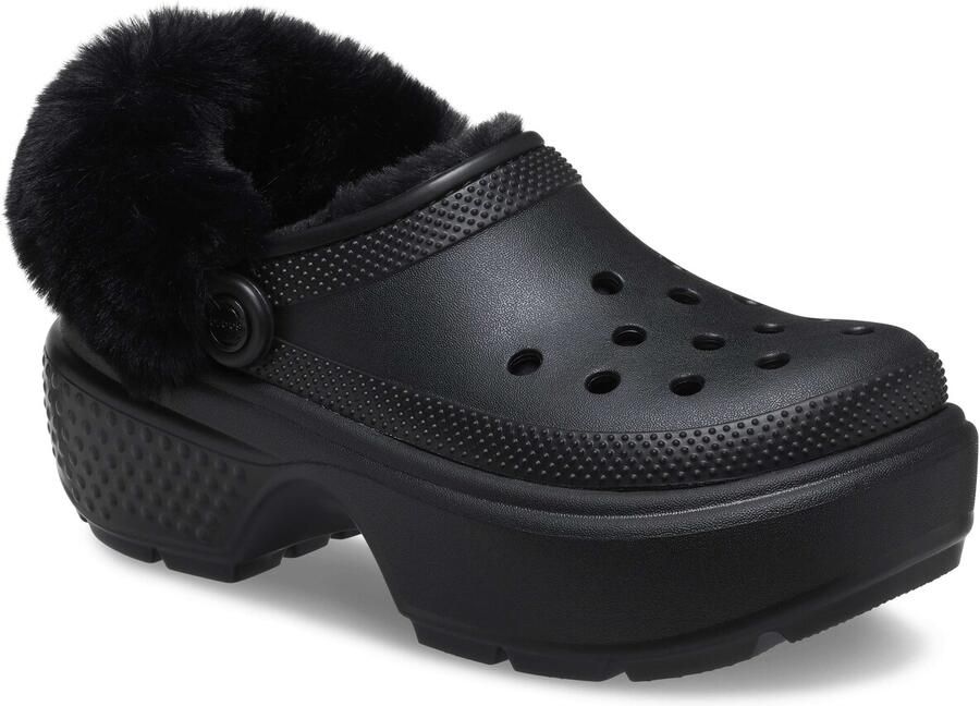 Crocs Zwarte gevoerde Stomp klomp met bont Black - Foto 6