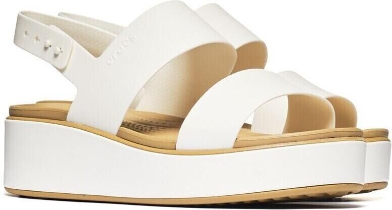 Crocs Brooklyn Matte Wrap Low Wedge damessandalen met sleehak wit (211802-00O) - Foto 3